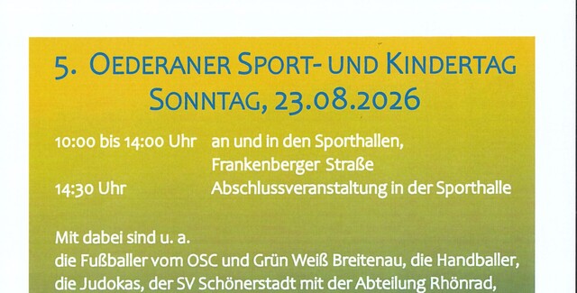 5. Oederaner Sport- und Kindertag